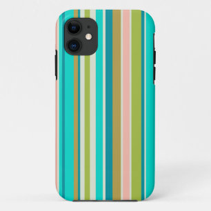 Case-Mate iPhone Case Bandes de pêche et turquoise roses rétro-verticale