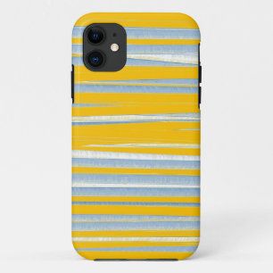 Coques Pour iPhone Bandes de peinture jaune et gris