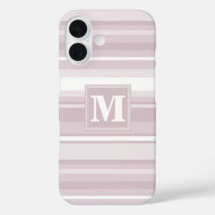 Coque Pour iPhone 16 Bandes de quartz roses monogrammes
