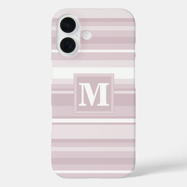 Coques Case-Mate iPhone Bandes de quartz roses monogrammes (Verso)