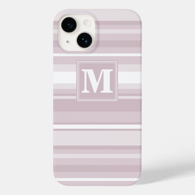 Coques Case-Mate iPhone Bandes de quartz roses monogrammes (Verso)