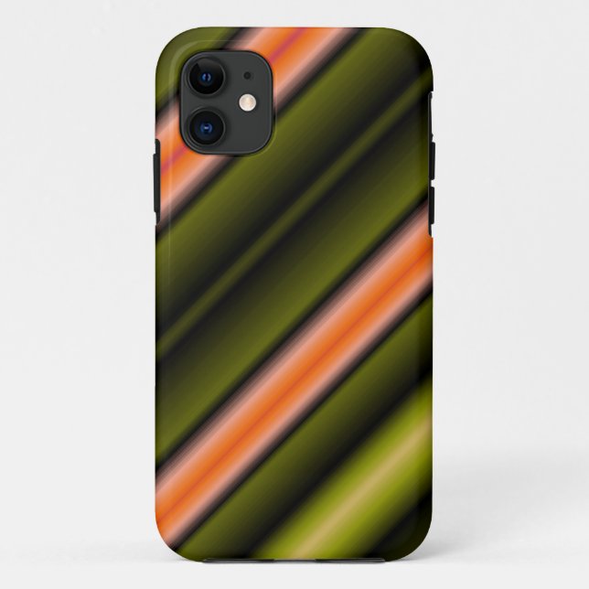 Coques Case-Mate iPhone Bandes diagonales Abstraites (orange, vert, noir) (Dos)