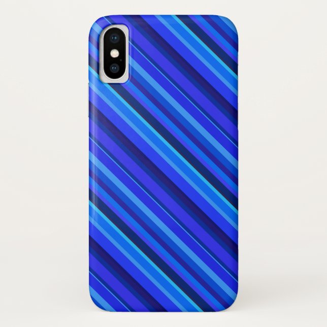 Coques Case-Mate iPhone Bandes diagonales bleues (Dos)