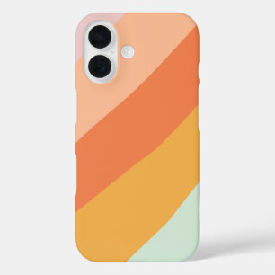 Coque Pour iPhone 16 Bandes Diagonales colorées Retro Sweet Candy Paste