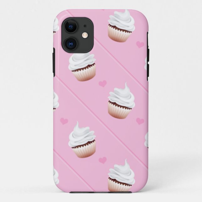 Coques Case-Mate iPhone bandes diagonales cupcake (Dos)