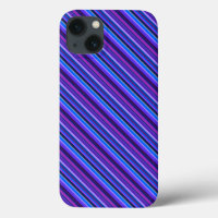 Bandes diagonales en bleu et violet Coque-Mate iPh