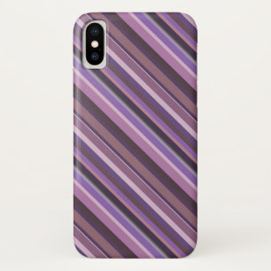 Coque iPhone X Bandes diagonales mauves