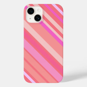 Coque Case-Mate iPhone Bandes diagonales roses modernes mignonnes