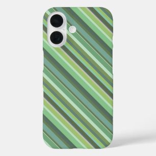 Coque Pour iPhone 16 Bandes diagonales vert olive