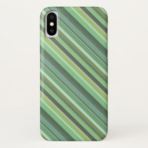 Coque iPhone X Bandes diagonales vert olive