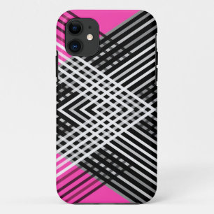 Case-Mate iPhone Case Bandes entrelacées en noir et blanc et gris sur un