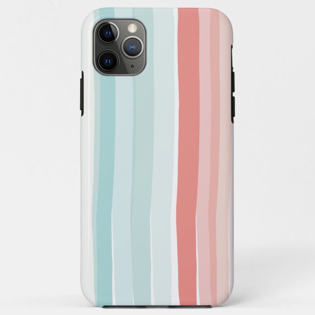 Coques Case-Mate iPhone Bandes estivales en corail et turquoise (Dos)