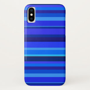 Coque iPhone X Bandes horizontales bleues