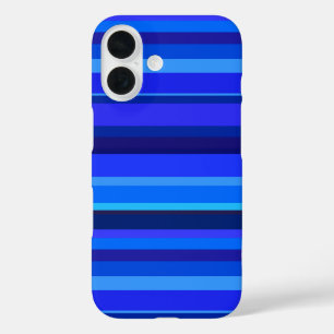 Coque Pour iPhone 16 Bandes horizontales bleues