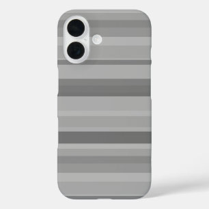 Coque Pour iPhone 16 Bandes horizontales grises