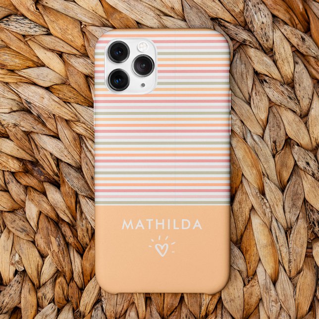Coques Case-Mate iPhone Bandes lumineuses modernes (phone case with striped pattern and name)