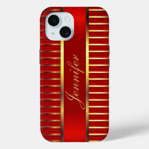 Coque Case-Mate iPhone Bandes métalliques rouges et or