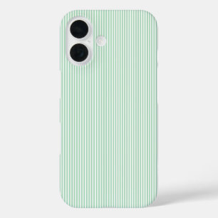 Coque Pour iPhone 16 Bandes Minty - Vert clair pastel Minimaliste