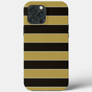 Case-Mate iPhone Case Bandes noires, dorées et blanches