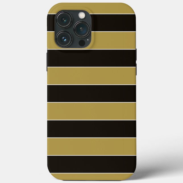 Coques Case-Mate iPhone Bandes noires, dorées et blanches (Verso)