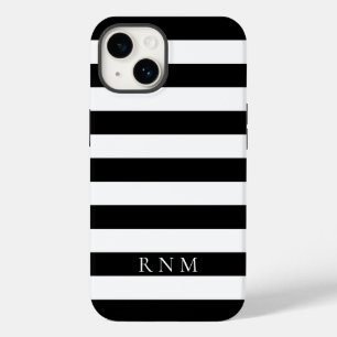 Coque Case-Mate iPhone Bandes noires profondes Nom ou monogramme iPhone 1