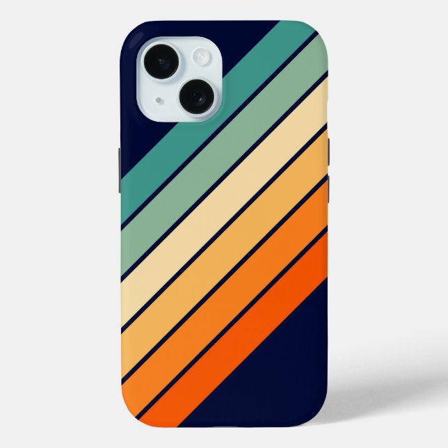 Coques Case-Mate iPhone Bandes rétro Colorée les années 70 80s Design (Verso)