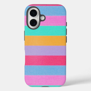 Coque Pour iPhone 16 Bandes Rétro Colorées Vibrantes