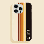 Coque Case-Mate iPhone Bandes rétro de nom personnalisées<br><div class="desc">Créez votre propre coque iphone de nom personnalisé avec un design motif rétro stripes.</div>