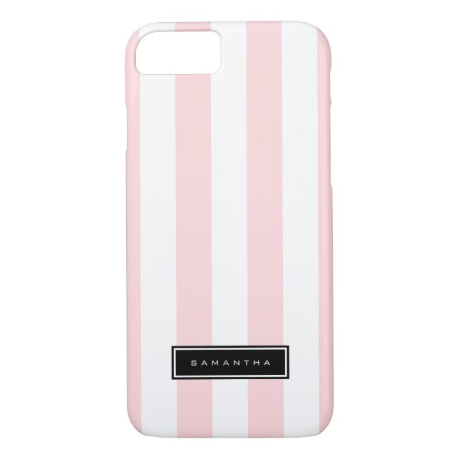 Coques Case-Mate iPhone Bandes roses et blanches (Dos)