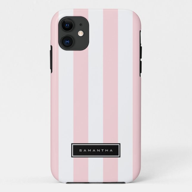Coques Case-Mate iPhone Bandes roses et blanches (Dos)