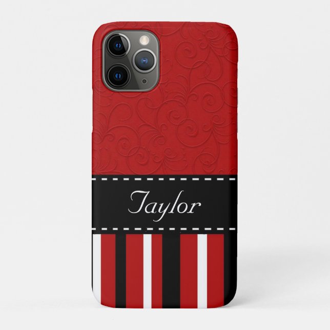 Coques Case-Mate iPhone Bandes rouges et noires (Dos)