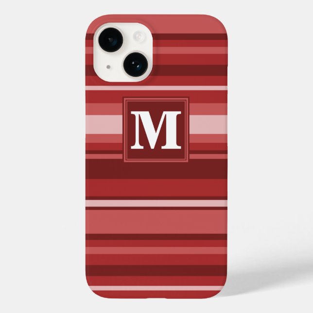 Coques Case-Mate iPhone Bandes rouges monogrammes (Verso)
