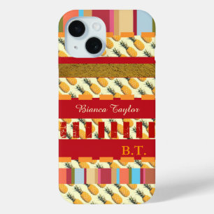 Coque Case-Mate iPhone bandes stylisées et personnalisées avec ananas
