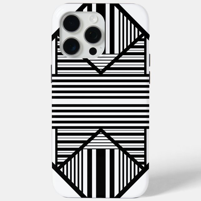 Coques Case-Mate iPhone Bandes triangulaires 2 en noir et blanc (Verso)