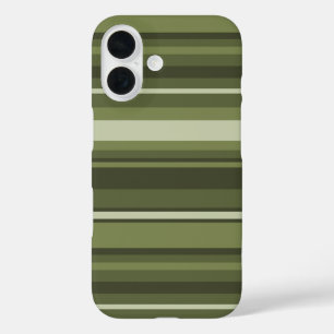 Coque Pour iPhone 16 Bandes vert olive