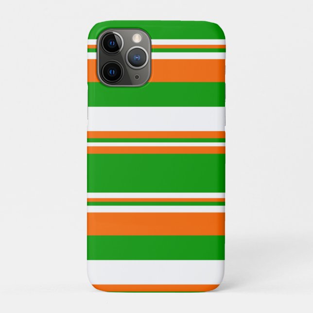 Coques Case-Mate iPhone Bandes vertes, blanches et orange (Dos)