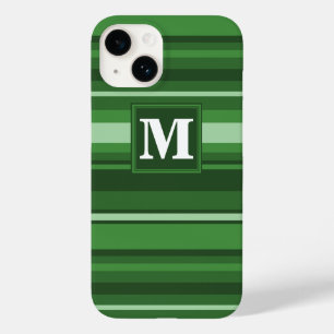 Coque Case-Mate iPhone Bandes vertes monogrammes