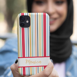 Case-Mate iPhone Case Bandes verticales style printemps nom personnalisé