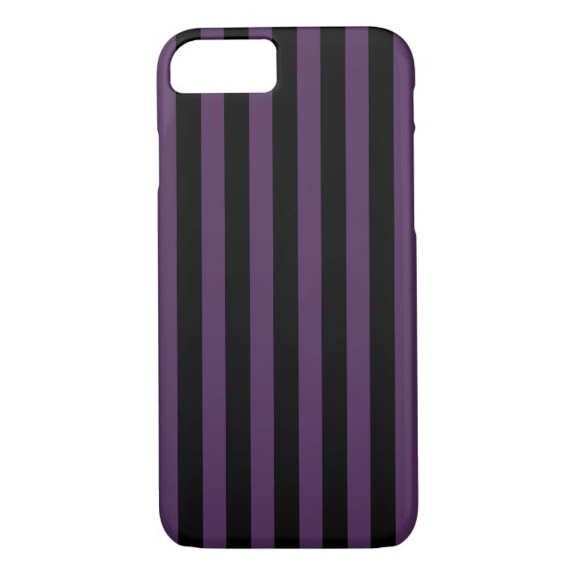 Coques Case-Mate iPhone Bandes violettes foncées et noires (Dos)