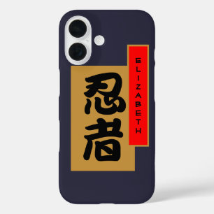 Coque Pour iPhone 16 Bannière japonaise Ninja Kanji