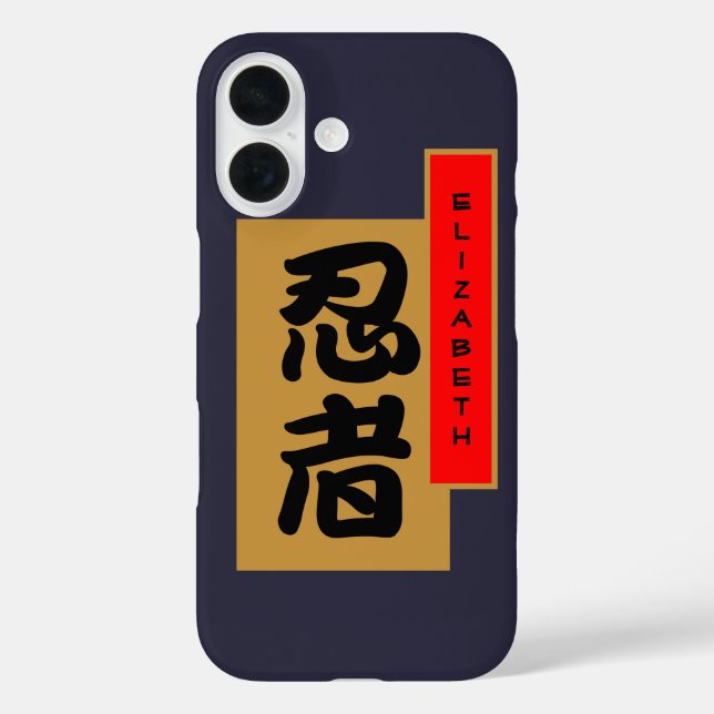Coques Case-Mate iPhone Bannière japonaise Ninja Kanji (Verso)