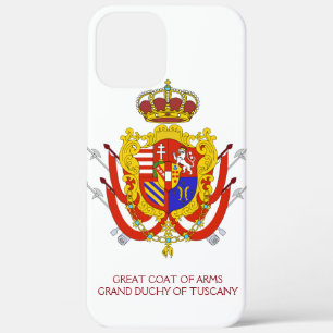 Coque iPhone 12 Pro Max Bannière rouge blanc Grand-Duché de Toscane
