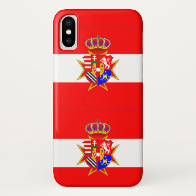 Coques Case-Mate iPhone Bannière rouge blanc Grand-Duché de Toscane (Dos)