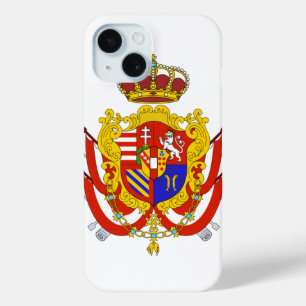 Coque Pour iPhone 15 Bannière rouge blanc Grand-Duché de Toscane