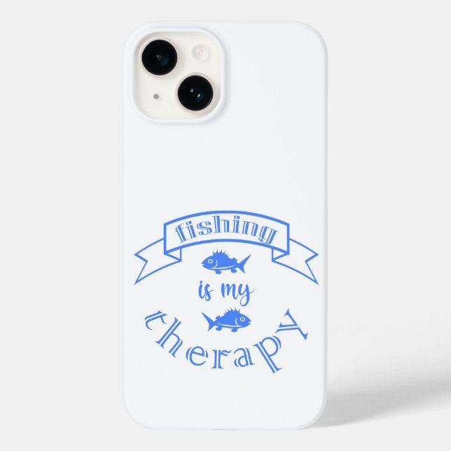 Coques Case-Mate iPhone Bannière ruban La pêche est ma thérapie (Verso)