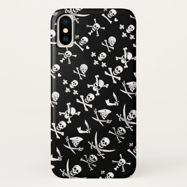 COQUES Case-Mate iPhone BANNIERES PIRATES NOIRS CRÂNE, OS CROISÉS, ÉPÉES (Dos)