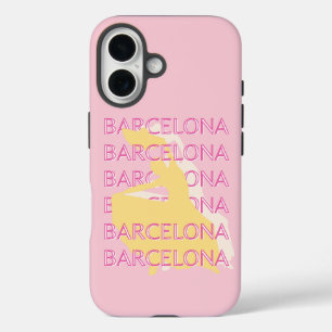 Coque Pour iPhone 16 Barcelone Art Voyage, Espagne, Art Voyage, Rose