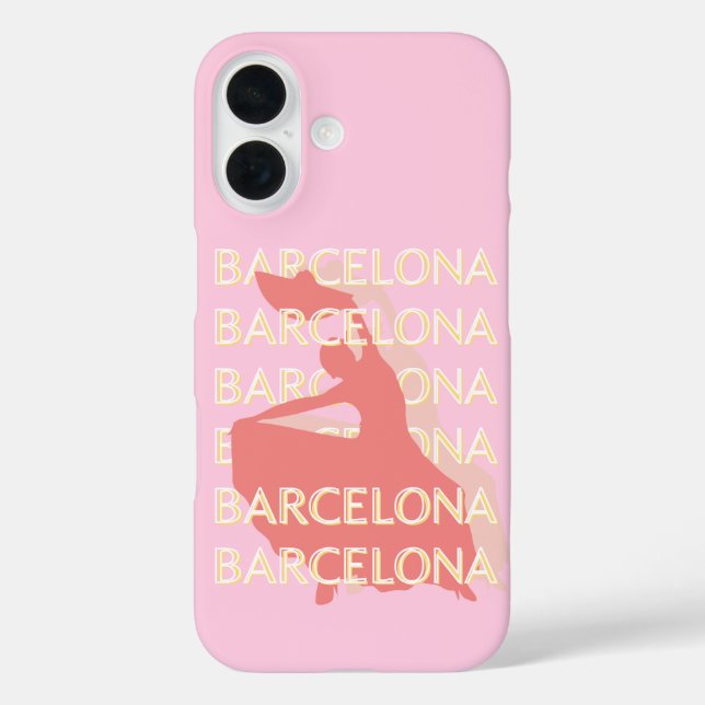 Coques Case-Mate iPhone Barcelone Art Voyage, Rose, Pastel (Verso)