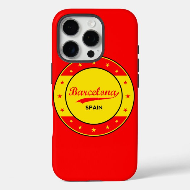 Coques Case-Mate iPhone Barcelone, Espagne, cercle aux couleurs du drapeau (Verso)