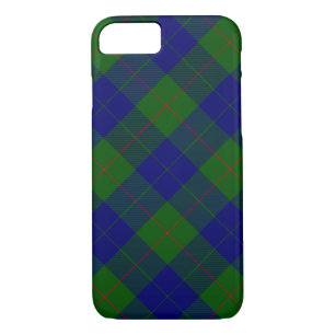 Coque iPhone 8/7 Barclay clan tartan bleu vert plaid